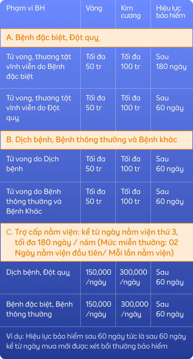 Phạm vi / Quyền lợi / Hiệu lực bảo hiểm