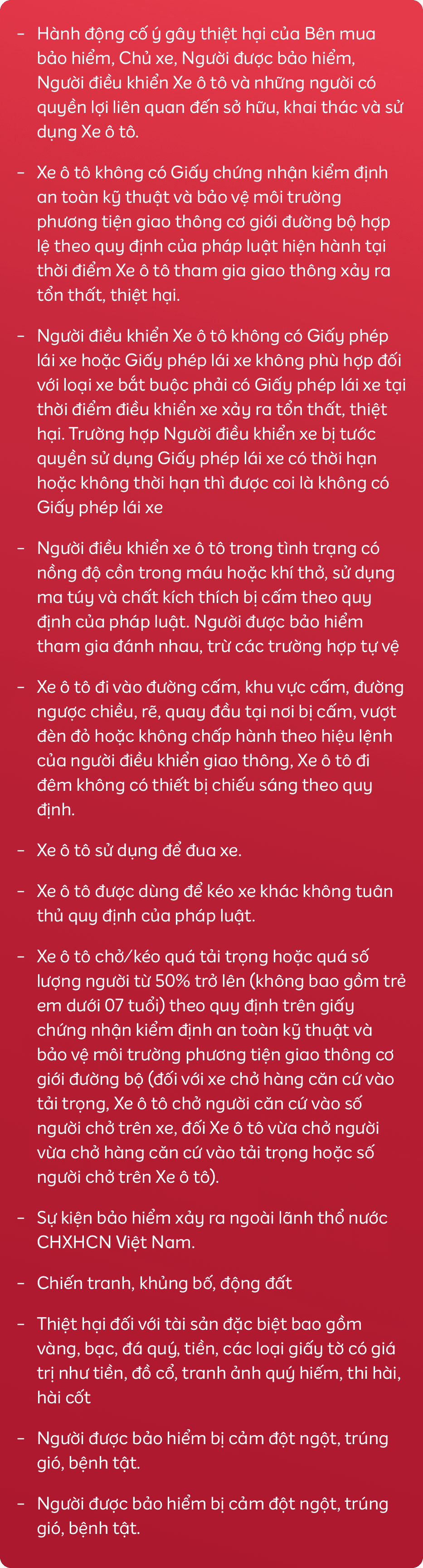 điểm loại trừ sản phẩm